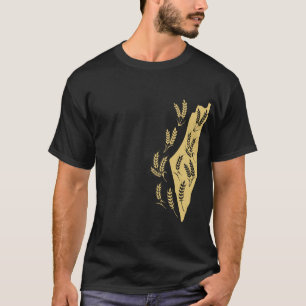 Map of Free Palestine Palestinian Sunbula gold T-Shirt