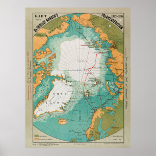 Map of Fridtjof Nansen's Polar Expedition Poster