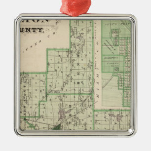 Map of Fulton County with Rochester, Fulton Co Metal Tree Decoration