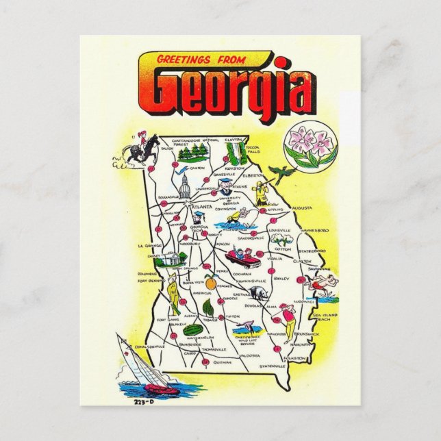 Map of Georgia Postcard (Front)
