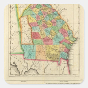Map Of Georgia Square Sticker