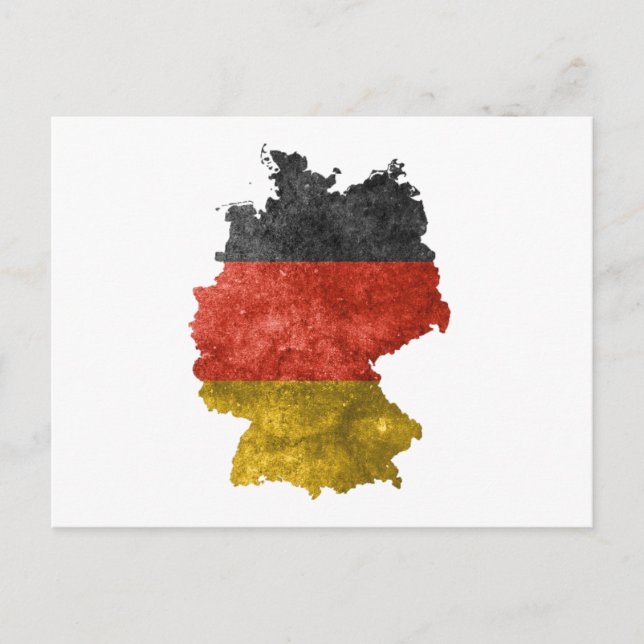 Map of Germany with flag colours Postcard (Front)