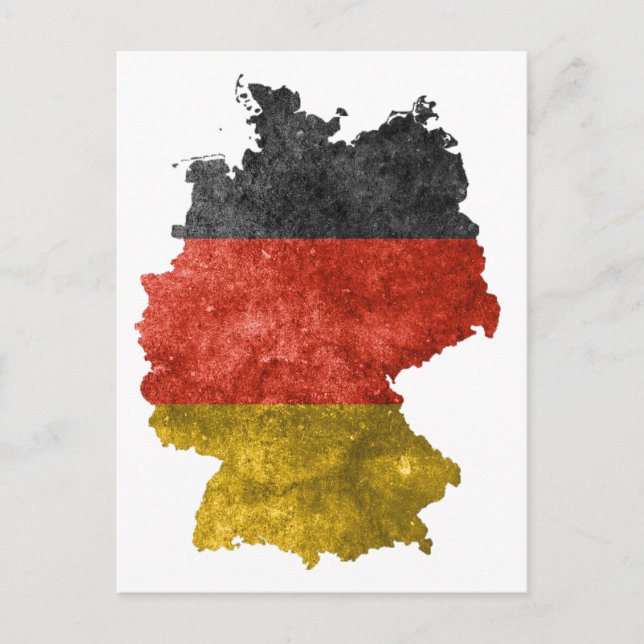Map of Germany with flag colours Postcard (Front)