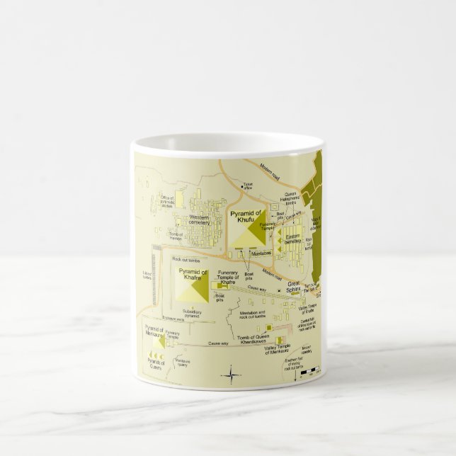 Map of Giza pyramid complex Diagram  Coffee Mug (Center)