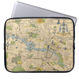 Map of Glasgow, England Laptop Sleeve