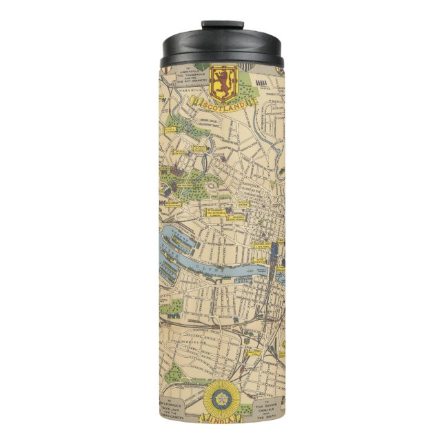 Map of Glasgow, England Thermal Tumbler (Front)
