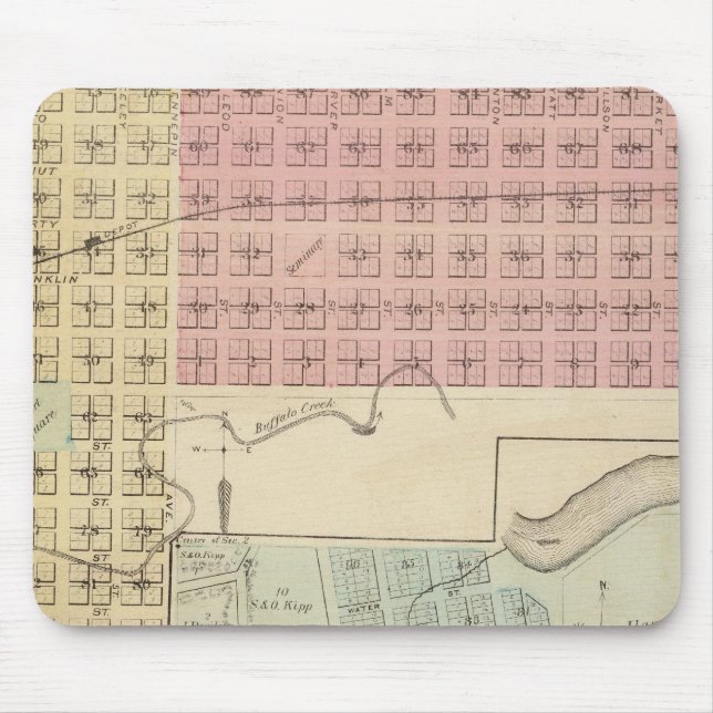 Map of Glencoe, Map of Henderson, Minnesota Mouse Pad (Front)