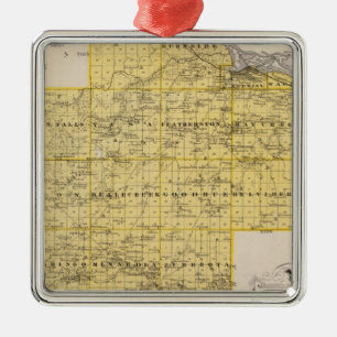 Map of Goodhue County, Minnesota Metal Tree Decoration