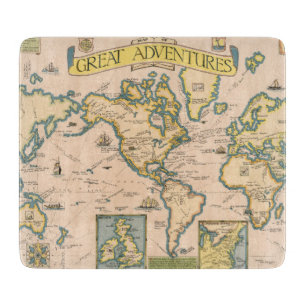 Map of Great Adventures Cutting Board