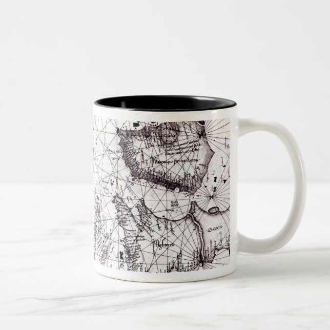 Map of Great Britain, France and Spain, 1473 Two-Tone Coffee Mug (Right)