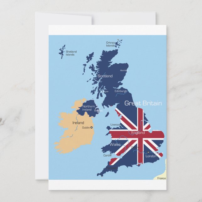 Map Of Great Britain Invitations (Front)