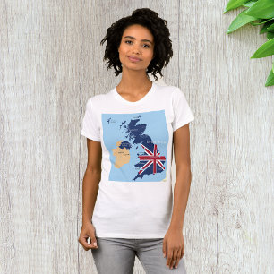 Map Of Great Britain Womens T-Shirt