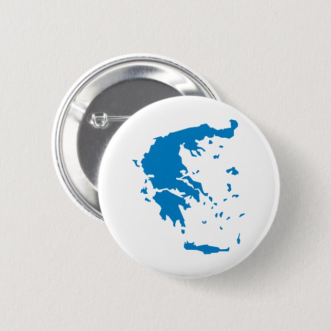 Map of Greece 6 Cm Round Badge (Front & Back)
