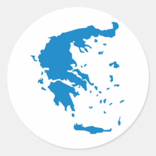 Map of Greece Classic Round Sticker