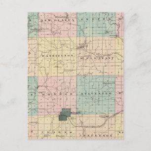 Map of Green County, State of Wisconsin Postcard