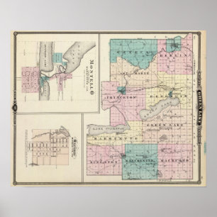 Map of Green Lake County, State of Wisconsin Poster