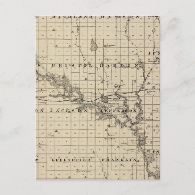 Map of Greene County, State of Iowa Postcard (Front)