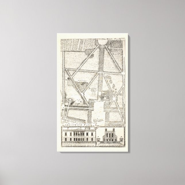 Map of Greenwich Park Canvas Print (Front)