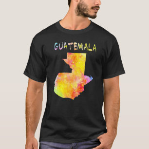 Map Of Guatemala Colourful Map Watercolor Illustra T-Shirt