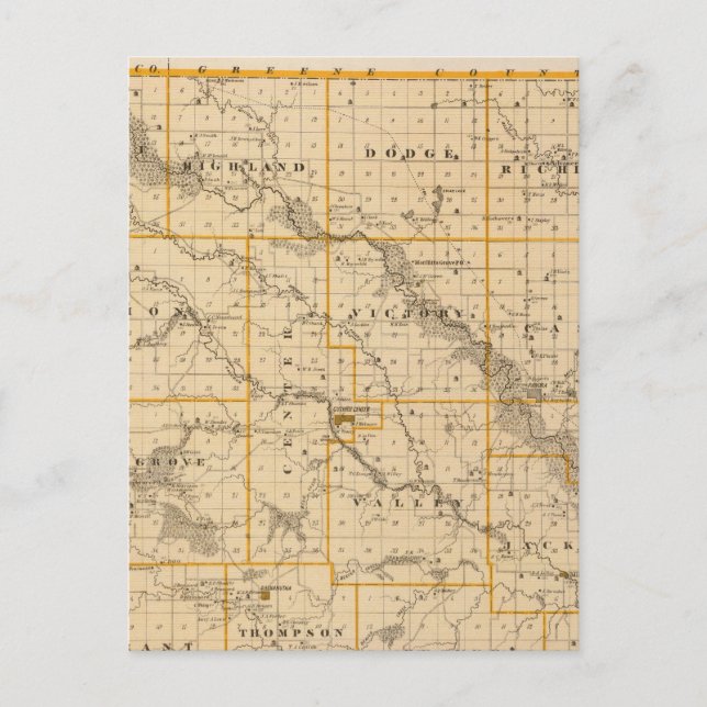 Map of Guthrie County, State of Iowa Postcard (Front)