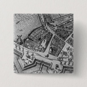 Map of Hamburg 15 Cm Square Badge