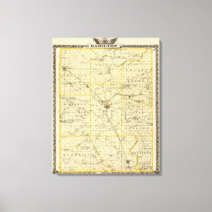 Map of Hamilton County Canvas Print