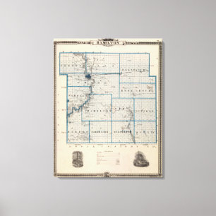 Map of Hamilton County, State of Iowa Canvas Print
