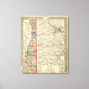 Map of Hancock, Brooke, Ohio, Marshall counties Canvas Print