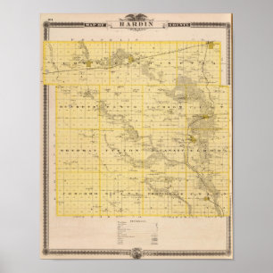 Map of Hardin County, State of Iowa Poster
