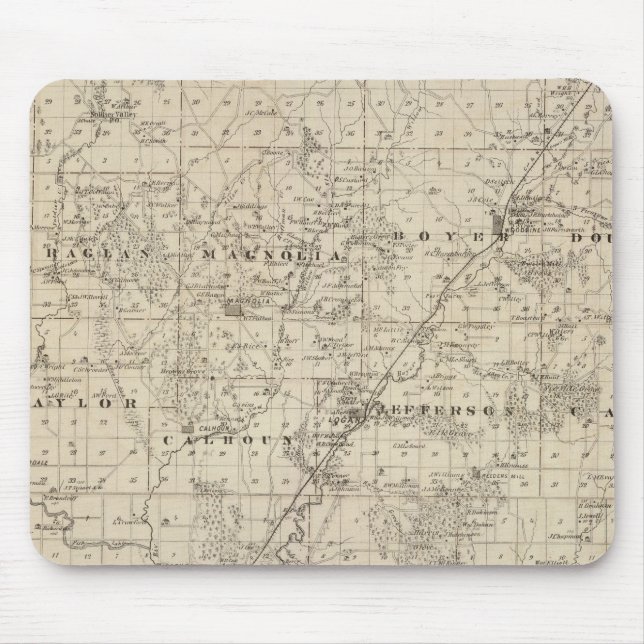 Map of Harrison County, State of Iowa Mouse Pad (Front)