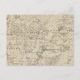 Map of Harrison County, State of Iowa Postcard