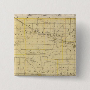 Map of Hendricks County 15 Cm Square Badge