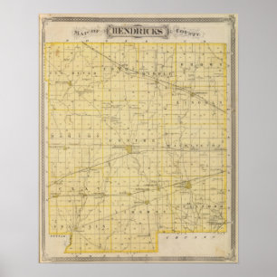 Map of Hendricks County Poster