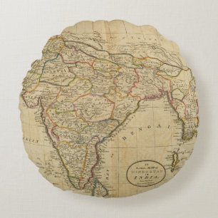 Map of Hindostan or India Round Cushion