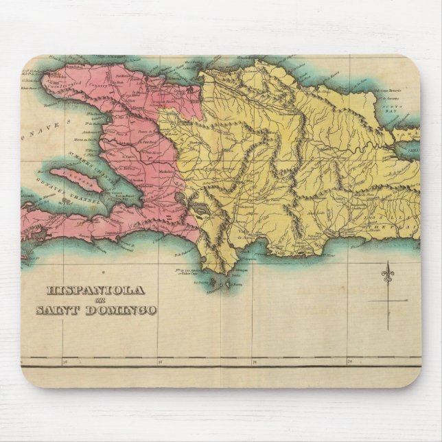 Map Of Hispaniola, Or St Domingo Mouse Pad (Front)