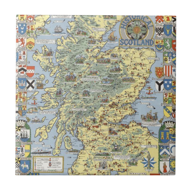 Map of Historical Scotland Tile (Front)