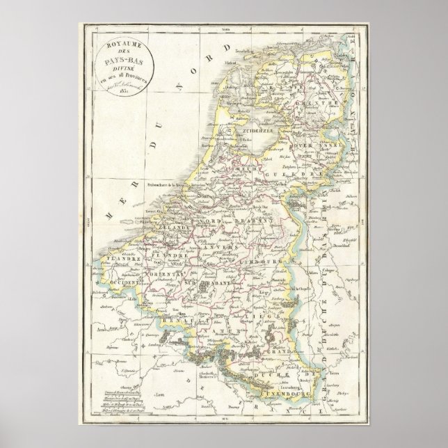 Map of Holland 1832 - Delamarche Poster (Front)