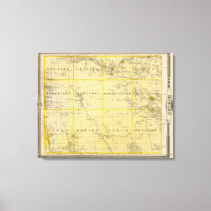 Map of Howard County, State of Iowa Canvas Print