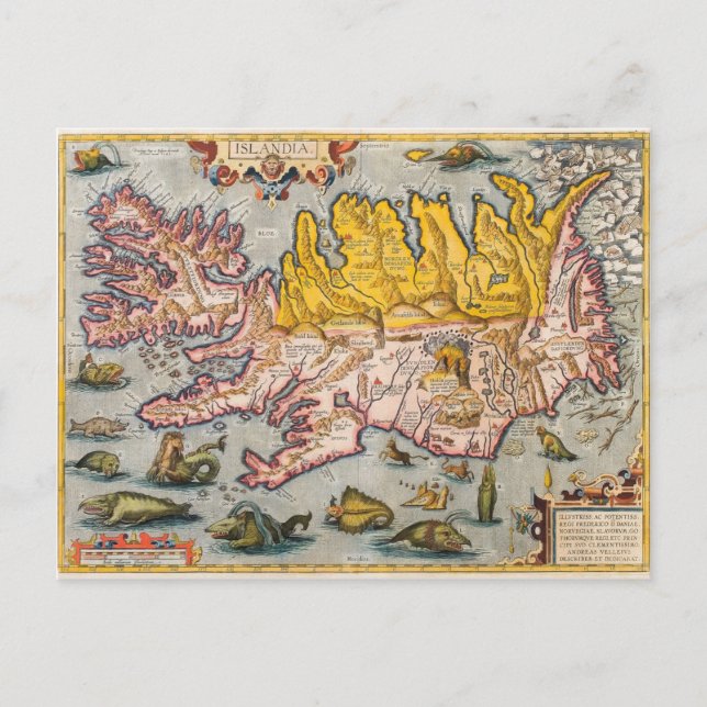 Map of Iceland Postcard (Front)