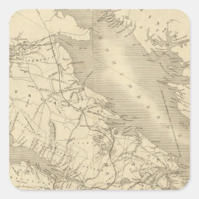 Map of Illinois 2 Square Sticker (Front)