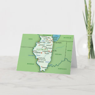 Map of Illinois Greeting Card
