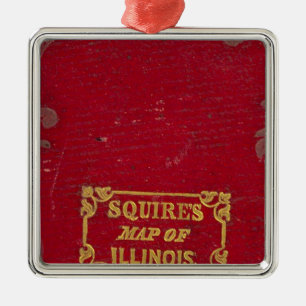Map of Illinois Metal Tree Decoration