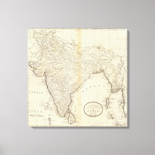 Map of India Canvas Print (Front)