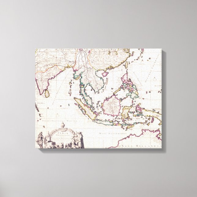 Map of India & the East Indies Canvas Print (Front)