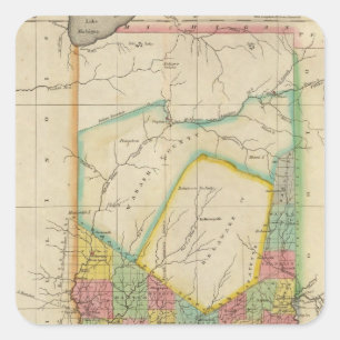 Map Of Indiana Square Sticker