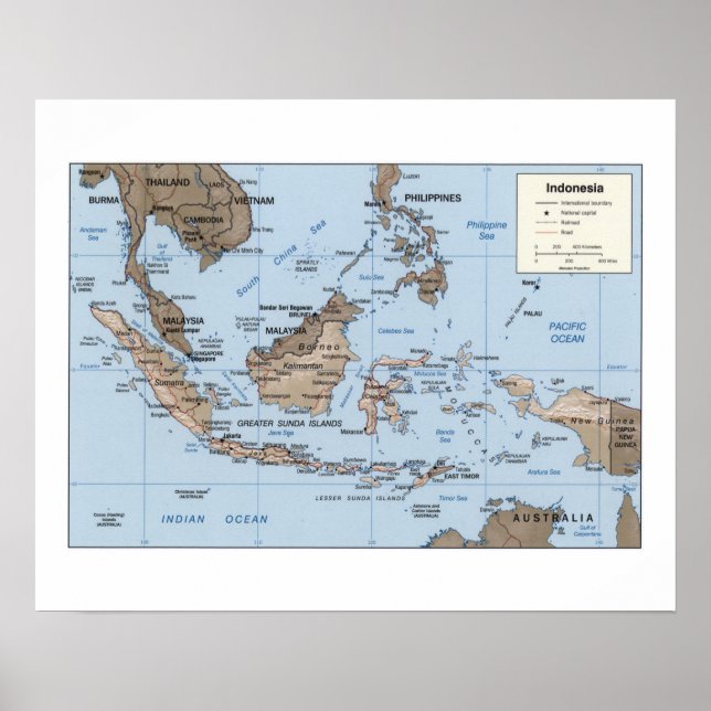 Map of Indonesia Poster (Front)
