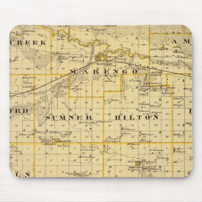 Map of Iowa County, State of Iowa Mouse Pad (Front)
