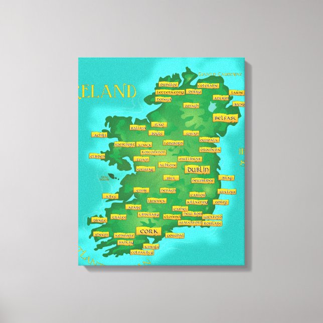 Map Of Ireland Canvas Print (Front)