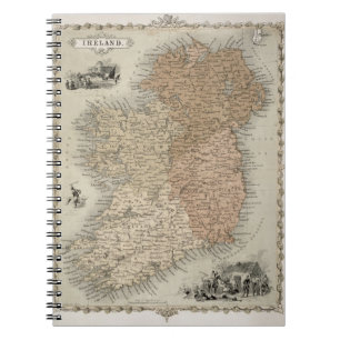 Map of Ireland, published c.1850 (hand-coloured en Spiral Notebook