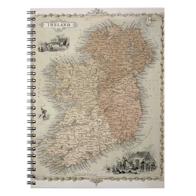Map of Ireland, published c.1850 (hand-coloured en Spiral Notebook (Front)